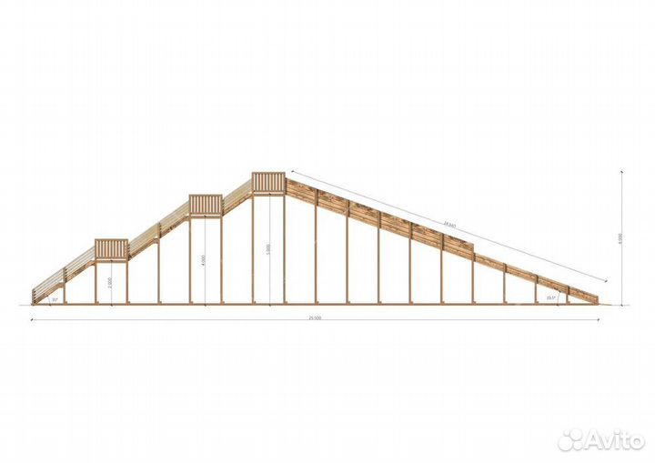 Зимняя игровая деревянная горка 