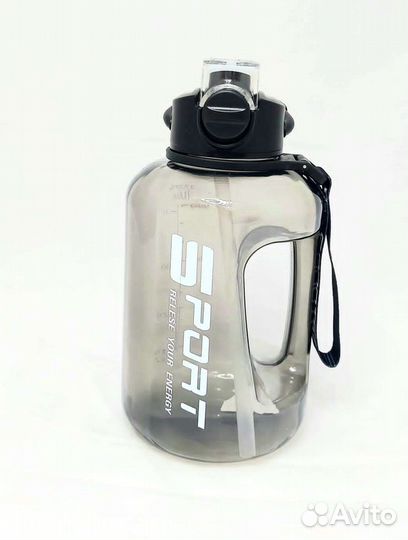 Спортивная бутылка 1,7л.для фитнеса чёрная