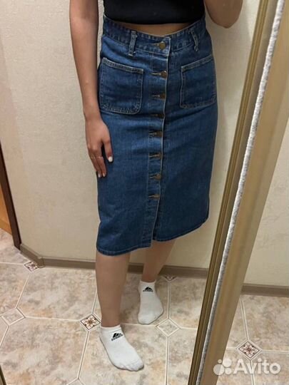Джинсовая юбка длинная