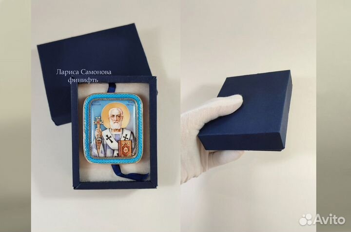 Ростовская финифть,николай чудотворец,Угодник,эмал