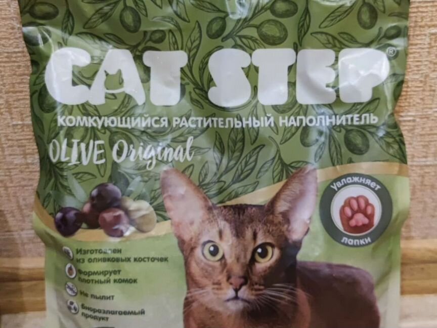 Наполнитель комкующийся cat step olive original 5л