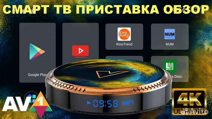 Андроид12 Смарт 2/16/4/32 Тв -WI-FI приставка 4К