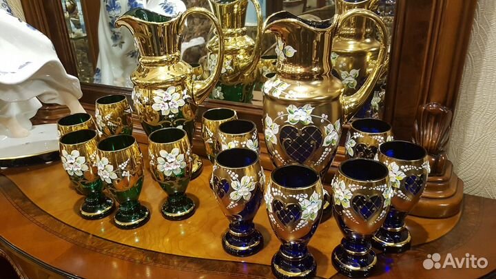 Набор графин и стаканы Богемия Смальта Лепка