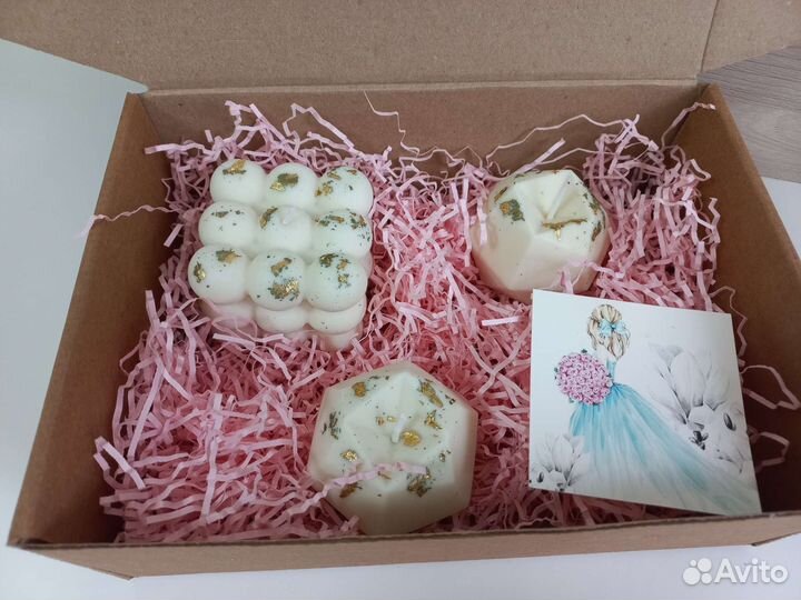 Подарочный набор соевых свеч ручная работа