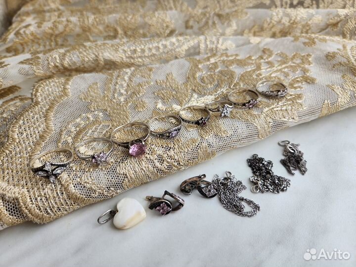 Украшения серебро кольца,цепочки, одним лотом