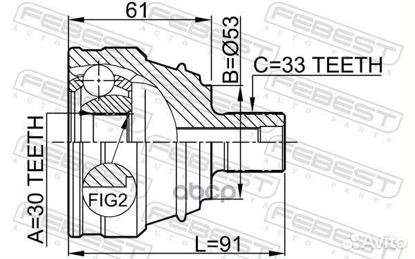 Шрус 1710-004 наружный 1710004 Febest