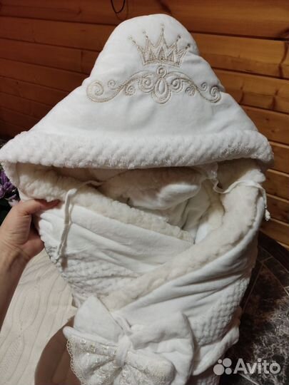 Конверт и одеяло на выписку, на овчине