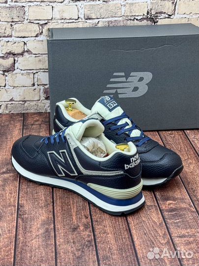 Кроссовки new balance 574 кожаные премиум