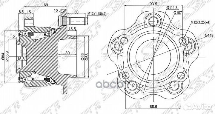 Ступичный узел задн. nissan teana #J32 2WD/mura