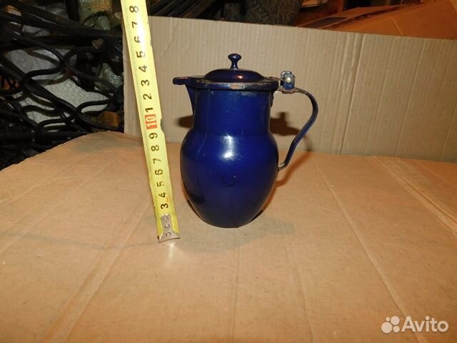 Антикварный эмалированный кофейник Польша-ри