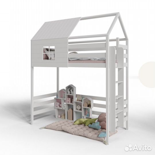 Детская кровать чердак домик 180х90