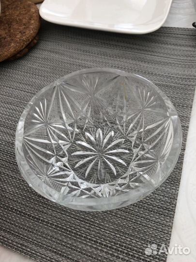 Салатник и ваза хрусталь,салатник стекло
