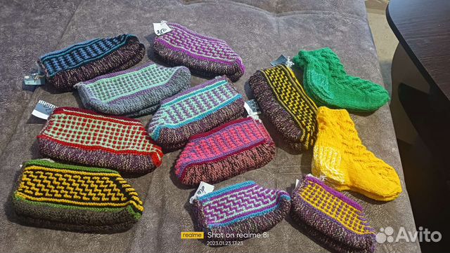 Носки шерстяные вязаные