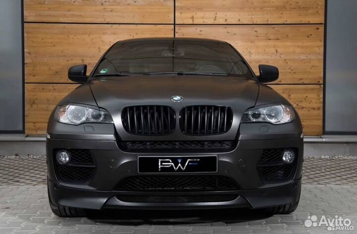 Передняя наклакда bmw x6 e71 юбка на сток бампер