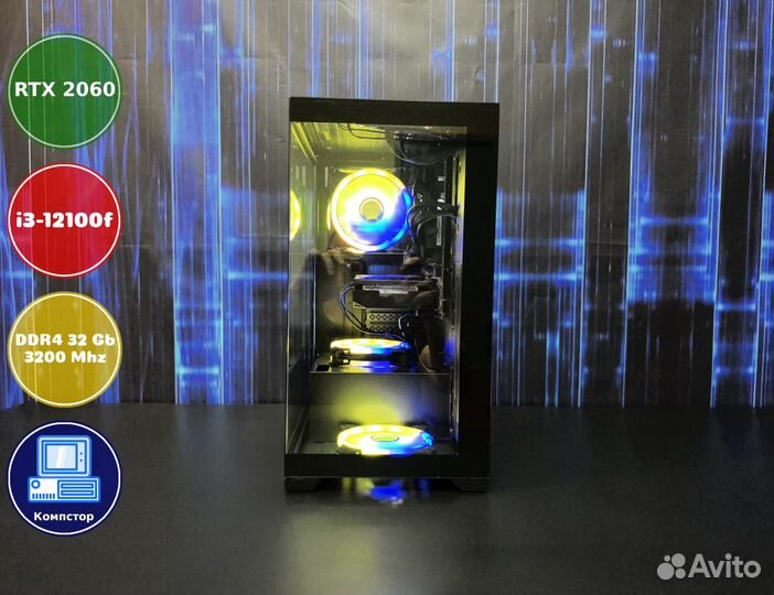 Мощный игровой i3-RTX2060-32DDR4-PBX8451092736-H610