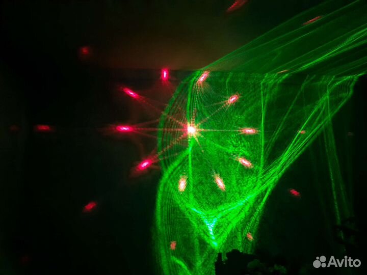 Мощная лазерная светомузыка с фоном
