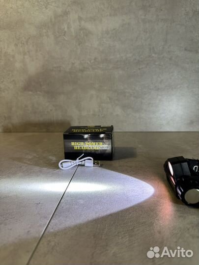 Налобный фонарь аккумуляторный с боковым магнитом