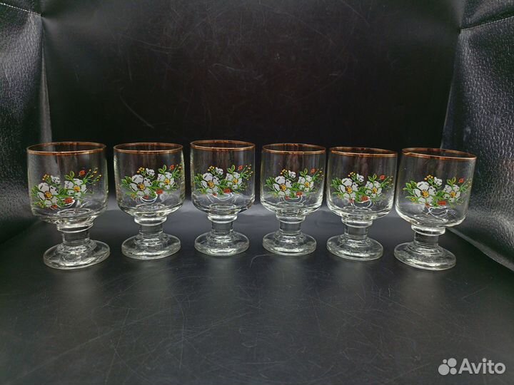 Рюмка Рюмки Рюмочки Стекло Позолота СССР Винтаж