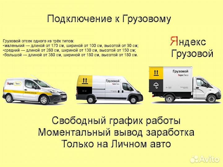 Водитель Яндекс.Грузовой со свои авто на выходные