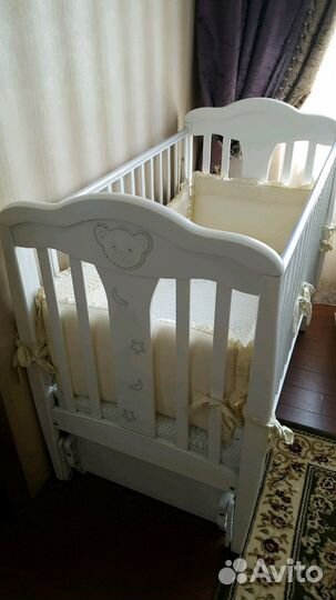 Детская кроватка Gandylyan, одеяло, подушка, борты