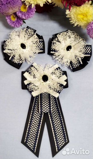 Галстук и банты для школы - набор для ученицы