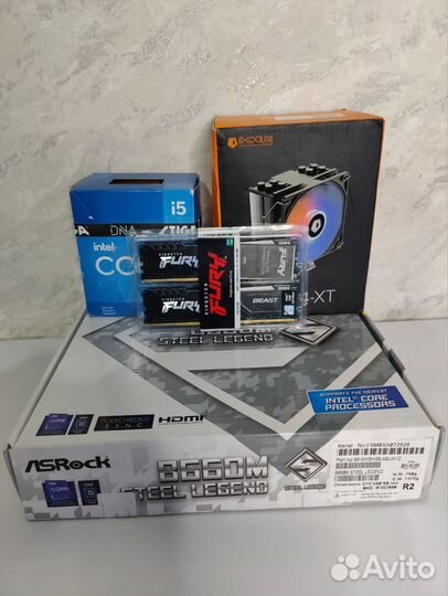 Новый комплект i5 12400f+Asrock b660m+16gb+кулер