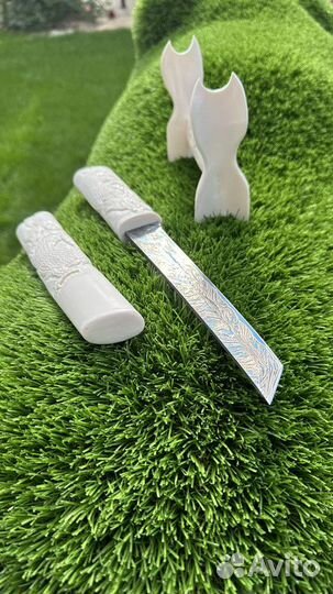 Нож “Самурай” из ламинатного дамаска ручной работы