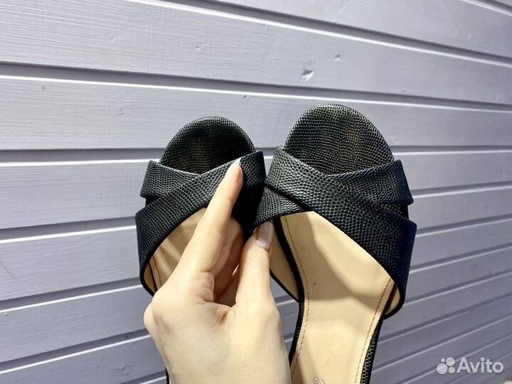 Босоножки женские 38 размер на каблуке черные