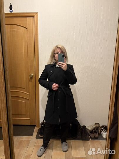 Пальто шерстяное демисезонное mosaic утеплённое 42