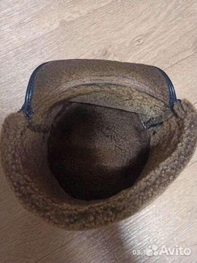 Шапка Кепка из натур. замши и меха. Зима