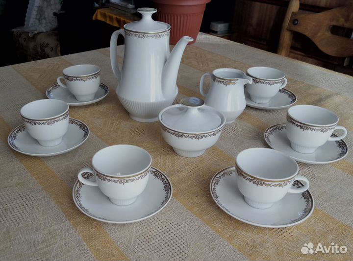 Антикварный кофейный сервиз Colditz GDR