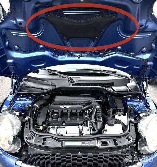 Шумоизоляция капота Mini Cooper R56