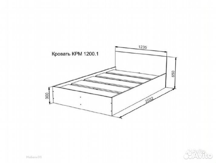 Кровать Мори графит