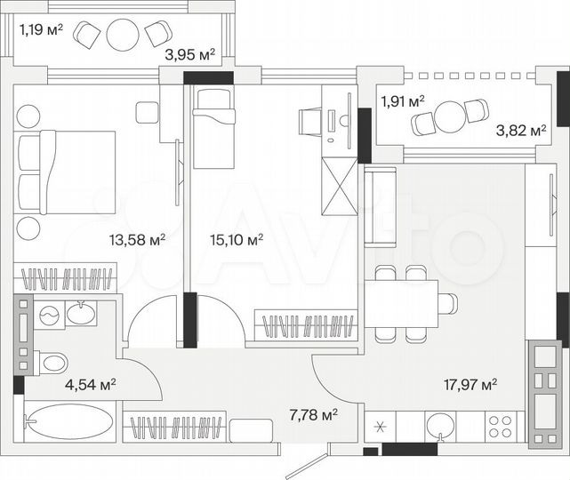 2-к. квартира, 62,1 м², 3/7 эт.