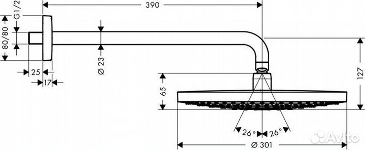 Hansgrohe 27378000 Верхний душ