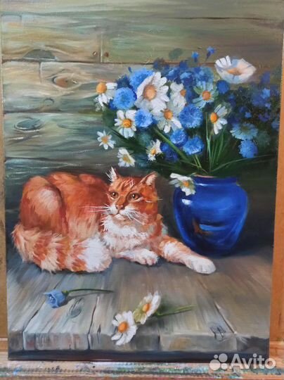 Картина маслом кошка