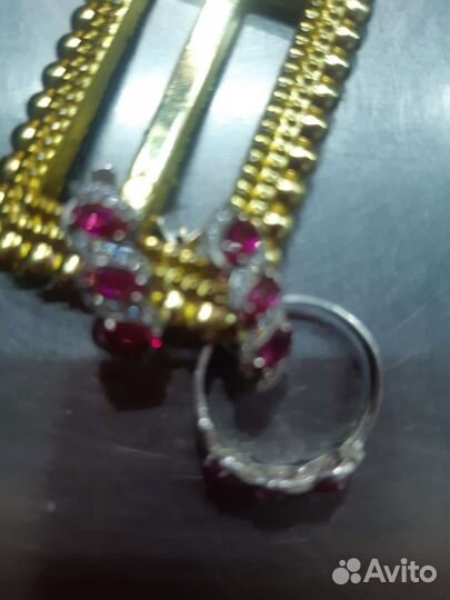 Набор серьги и кольцо
