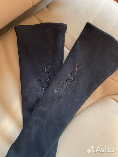 Перчатки длинные черные