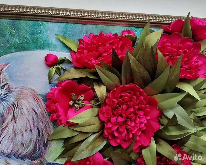 Картина вышитая лентами