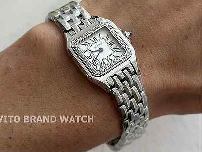 Часы женские Cartier panthere 22 mm diamond steel