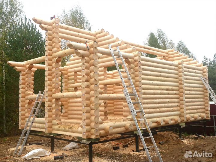 Сруб Бани с террасой