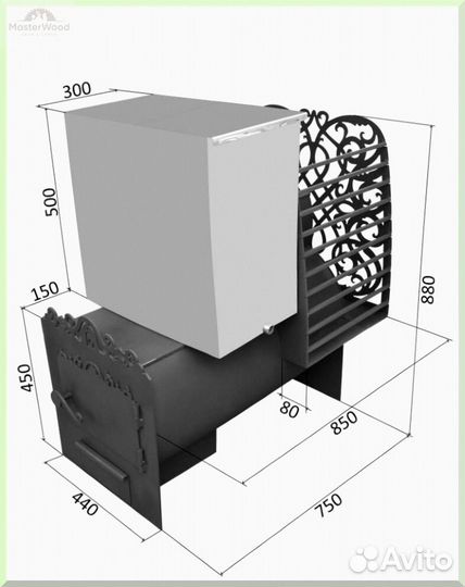 Печь для бани из трубы 8мм