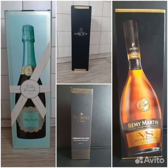 Коробки от шампанского, виски, коньяка