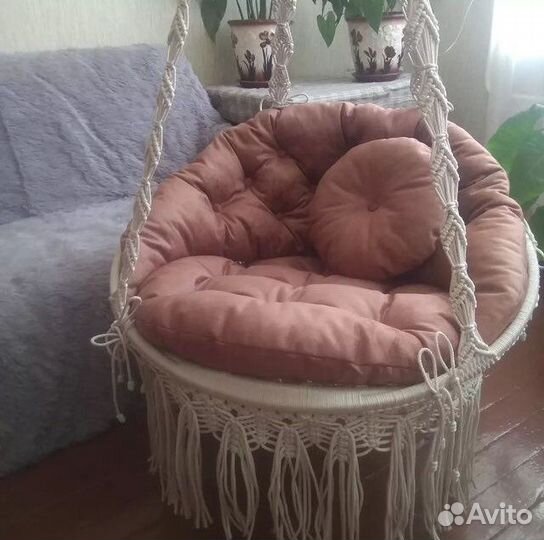 Подвесное кресло качель макраме