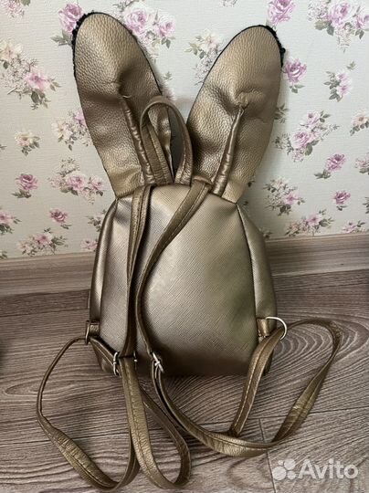 Рюкзак с пайетками для девочки зайчик