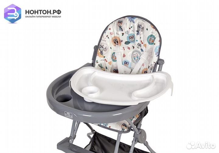 Стульчик для кормления Polini kids 252 Совы серый