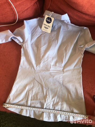 Блузка рубашка школьная Button blue 158 новая