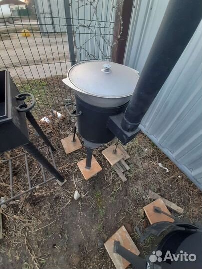 Печь под казан с трубой