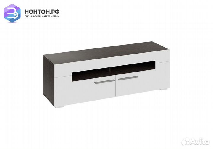 Тв-тумба Фьюжн белый глянец / венге линум