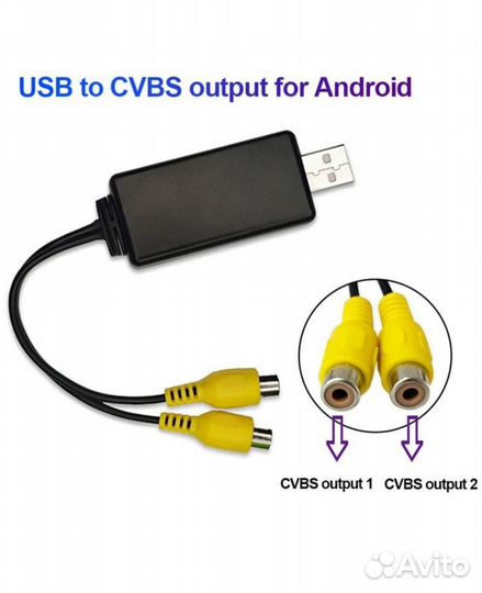 Адаптер для подключения мониторов (USB-RCA)